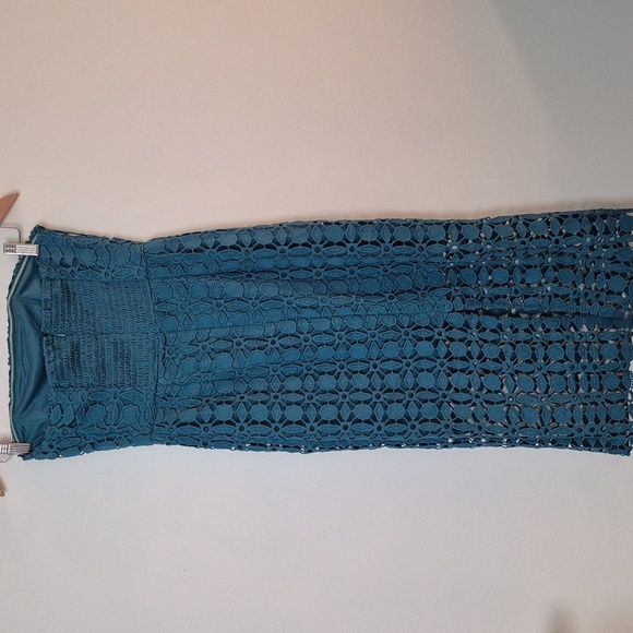 NWT Petal & Pup Teal Candice Strapless Lace Midi Dress Wedding Occasion Size 2 - Picture 6 of 12